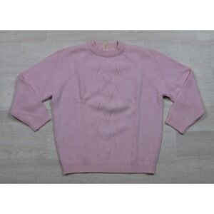 Vintage 60s Kingsley Sweater Women's (M) Lambswool Back Zip Pink Coquette Barbie